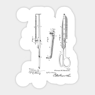 Scissors VINTAGE PATENT DRAWING Sticker